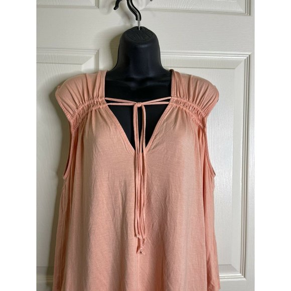 Free People Top Womens Size S NWT Sleeveless Peach Orange Rayon Soft Flowing - Picture 3 of 8